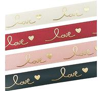 Ruban personnalisé en satin avec noms personnels imprimés, rubans de soie imprimés pour boulangerie, magasin de fleurs, rubans personnalisés pour dragées (ruban de 10 mm, 90 m)