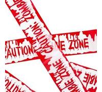 FIESTAS GUIRCA Caution Zombie Zone Ruban de signalisation pour décoration d'halloween 600 x 12 cm