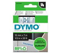 Ruban polyester Dymo D1 12 mm S0720540 fond blanc - encre bleue