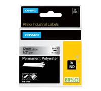 Ruban polyester pour imprimante durable 12mm x 5,5m noir 18486