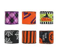 Ruban pour Halloween Emballage cadeau Ruban gros grain imprimé Ruban multicolore pour décoration de fête d'Halloween Paquet cadeau
