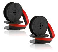 Ruban pour Machine à Écrire, 2 PCS Ruban Machine à Écrire Universel en Nylon, Accessoires de Machine à Écrire Ancienne et Moderne pour GR9 NE800 NE3000 Brother 1009FN 1066FN DIN 2103(Noir, Rouge)