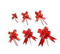 Ruban pour nœud de mariage, Rubans à nœuds à tirer, 20 pièces, emballage de cadeaux for cadeaux de mariage, multicolores, plusieurs tailles(Red,S)