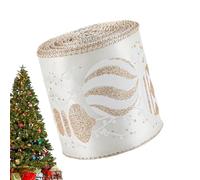 Ruban Pour Sapin De Noël | Décoration De Lanière De Noël De 1,98 M - Ruban Couronne Couleur Champagne,Pour Emballer Les Cadeaux, Décorer Le Sapin, Créer Des Nœuds, Guirlandes Et Bouquets