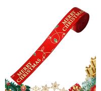 Ruban pour sapin de Noël - Imprimé Festif Réutilisable 2,01 m | Ruban satiné de Noël pour emballage | Pour papier guirlande boîte carte postale porte mur célébration intérieur et extérieur