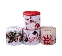 Ruban Pour Sapin De Noël | Toile De Jute 4 Rouleaux Décorations Festives,De Sapin De Noël Écureuil Pour Emballage,Pour Couronne Escalier Fenêtre Porte Cheminée Jardin Clôture
