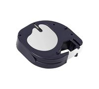 Ruban Q-Connect 12 mm x 4 m noir-blanc perle pour machine à lettrer