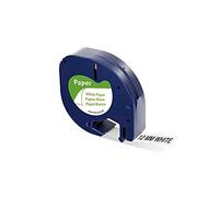 Ruban q-connect papier 12 mm x 4 m noir/blanc pour lettrage