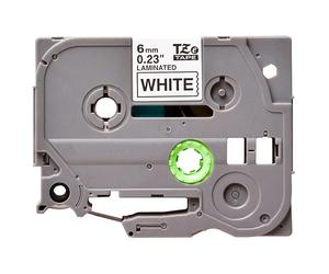 Ruban q-connect tze-211 blanc-noir 6 mm longueur 8 m