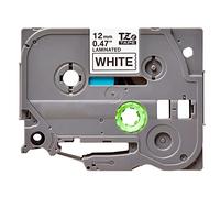 Ruban q-connect tze-231 blanc-noir 12 mm longueur 8 m