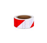 Ruban réfléchissant, bande réfléchissante d'avertissement de sécurité 5 cm x 3 m, PVC multicolore, 1 rouleau (rouge et blanc)