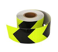 Ruban réfléchissant, bande réfléchissante d'avertissement en forme de flèche, 3 m x 10 cm, multicolore (jaune + noir)