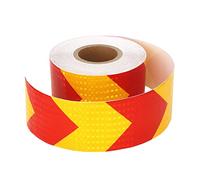 Ruban réfléchissant, bande réfléchissante d'avertissement en forme de flèche, 3 m x 10 cm, multicolore (rouge + jaune B)