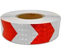 Ruban réfléchissant de signalisation blanc/rouge - 25mx50mm