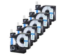 Ruban Régional Standard Bleu sur Blanc Étiquette A45014 Compatible avec D1 45014 12mm 5PK LabelManager 450D 150 Prquinze