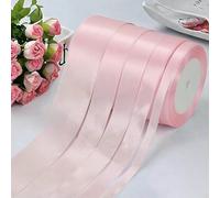 Ruban rose 6-50 mm, rouleau de 25 mètres, pour décoration de mariage, d'anniversaire, emballage, bouquet, DIY - 4 cm - L