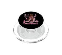 Ruban Rose Afro pour Le Mois de la Sensibilisation au Cancer du Sein PopSockets PopGrip pour MagSafe