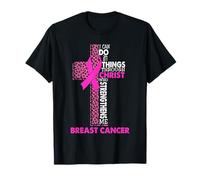 Ruban rose avec croix chrétienne du cancer du sein T-Shirt