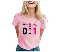 Ruban Rose Cancer du Sein Octobre Rose T-Shirt, Femme Cancer du Sein Sensibilisation Ruban Tee Shirt Grande Taille Sexy La Rosée Lot Tee Shirts