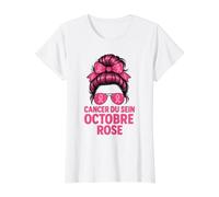 Ruban Rose Cancer du Sein Octobre Rose T-Shirt Graphique avec Valeur, Femme, Blanc, L