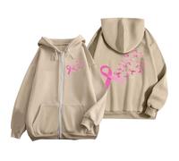 ruban rose cancer du sein， ruban， sweat femme， noeud， pull zippé， sweatshirt， sweat-shirt，contre le cancer， capuche， sweatshirts， hoodie for the culture， octobre rose accessoires， pour seins， ocotbre