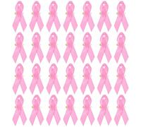 Ruban Rose de Sensibilisation au Cancer du Sein, 100 Pièces | Polyester, Amovible et Décoratif, Usage Collecte de Fonds, Lot Portable pour Signaler une Cause