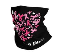 Ruban Rose De Sensibilisation Au Cancer du Sein « Back The Pink » Unisexe Foulard Coupe-Vent Bandeau Séchage Rapide Écharpe Tube pour Vélo Marche Plein Air Yoga