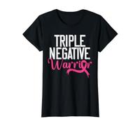 Ruban Rose de Sensibilisation au Cancer du Sein Triple Negative Warrior T-Shirt Graphique avec Valeur, Femme, Noir, L