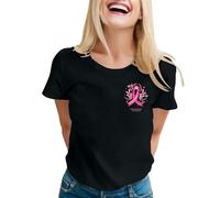 Ruban Rose De Sensibilisation Au Cancer Gilet Octobre Force Collective T-Shirt Femme du Sein Tee Shirt Cadeau Engagé, Contre Le Manches Longues/Courtes Cœur Brodé Tshirt