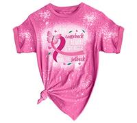 Ruban Rose Femme T-Shirts à Imprimé Graphique Ruban, Hauts Inspirants Contre Le Sein Tee Shirt - Octobre Rose À Manches Courtes Col Rond Et Respirante Style À La Fois Chic Et Militant