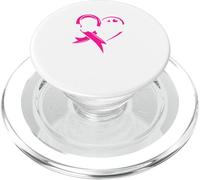 Ruban Rose Guerrier Lutte Contre Le Cancer du Sein PopSockets PopGrip pour MagSafe