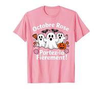 Ruban Rose Halloween Fantômes Mignons Octobre Rose T-Shirt