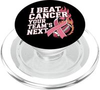 Ruban Rose « I Beat Cancer Your Team's Next Football » PopSockets PopGrip pour MagSafe