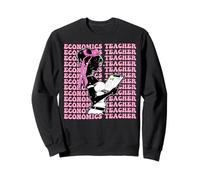 Ruban rose pour enseignante d'économie Sweatshirt