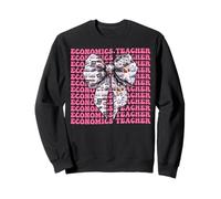 Ruban Rose pour enseignante d'économie Sweatshirt