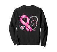 Ruban Rose pour la Sensibilisation au Cancer du Sein en Forme de cœur Sweatshirt