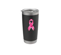 Ruban rose pour la sensibilisation au cancer du sein Gobelet isotherme en acier inoxydable double paroi
