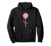 Ruban Rose pour la Sensibilisation au Cancer du Sein, Motif Floral Sweat à Capuche