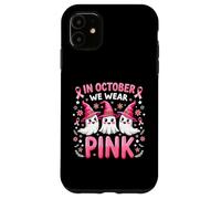 Ruban Rose pour Le Cancer du Sein, fantôme, Octobre, Saison d'halloween Coque pour iPhone 11