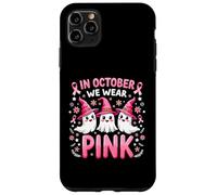 Ruban Rose pour Le Cancer du Sein, fantôme, Octobre, Saison d'halloween Coque pour iPhone 11 Pro Max