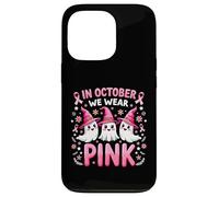 Ruban Rose pour Le Cancer du Sein, fantôme, Octobre, Saison d'halloween Coque pour iPhone 13 Pro