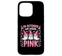 Ruban Rose pour Le Cancer du Sein, fantôme, Octobre, Saison d'halloween Coque pour iPhone 15 Pro Max