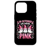 Ruban Rose pour Le Cancer du Sein, fantôme, Octobre, Saison d'halloween Coque pour iPhone 16 Pro