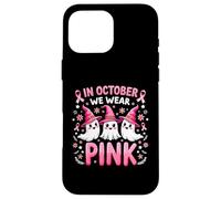 Ruban Rose pour Le Cancer du Sein, fantôme, Octobre, Saison d'halloween Coque pour iPhone 16 Pro Max