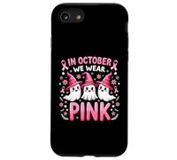 Ruban Rose pour Le Cancer du Sein, fantôme, Octobre, Saison d'halloween Coque pour iPhone SE (2020) / 7/8