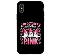 Ruban Rose pour Le Cancer du Sein, fantôme, Octobre, Saison d'halloween Coque pour iPhone X/XS