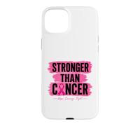 Ruban Rose Stronger Than Cancer Hope pour Le Cancer du Sein Coque pour iPhone 15 Plus