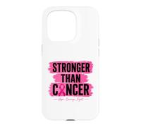 Ruban Rose Stronger Than Cancer Hope pour Le Cancer du Sein Coque pour iPhone 15 Pro