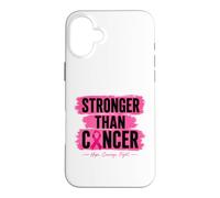 Ruban Rose Stronger Than Cancer Hope pour Le Cancer du Sein Coque pour iPhone 16 Plus