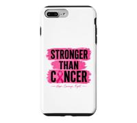 Ruban Rose Stronger Than Cancer Hope pour Le Cancer du Sein Coque pour iPhone 7 Plus/8 Plus